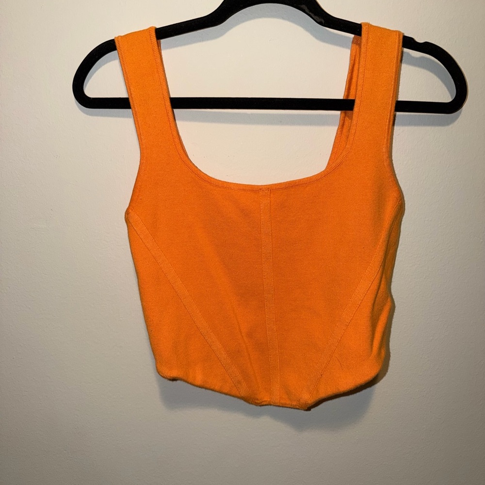 House of Harlow 1960 Vibrant Orange Crop Top